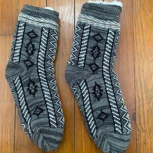 Frye fuzzy lined socks with tread
